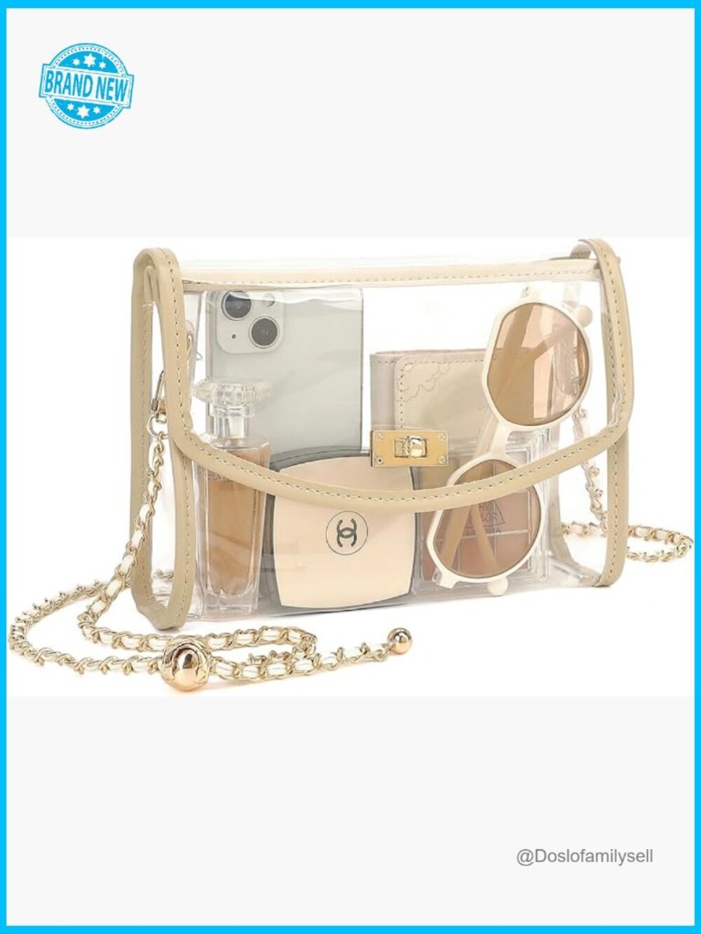 Clear Stadium Approved Crossbody Bag Transparent PVC Shoulder Purse for Concerts